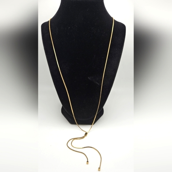 Vintage Monet gold lariat necklace - Picture 1 of 6